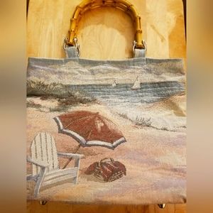 Hand Made Handbag with Seaside Beach Motif